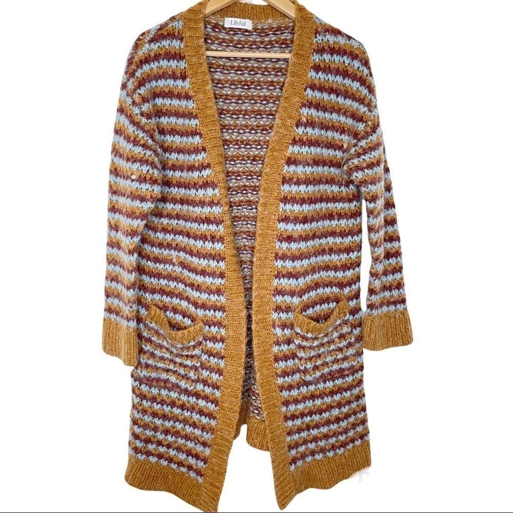 Lilyful chunky long open cardigan duster medium